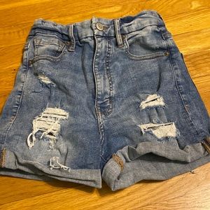 Light blue jean shorts